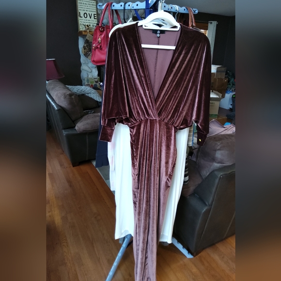 MISSGUIDED Chocolate Brown Velour Pantsuit - 4 - Picture 4 of 11